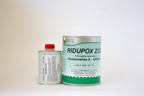 Ridupox Z25 è un primer anticorrosivo epossidico bicomponente ad alto contenuto di fosfato di zinco. Ridupox Z25 è un prodotto con elevato potere anticorrosivo e presenta ottima adesione su supporti metallici come ferro, acciaio, superfici zincate, alluminio e leghe.